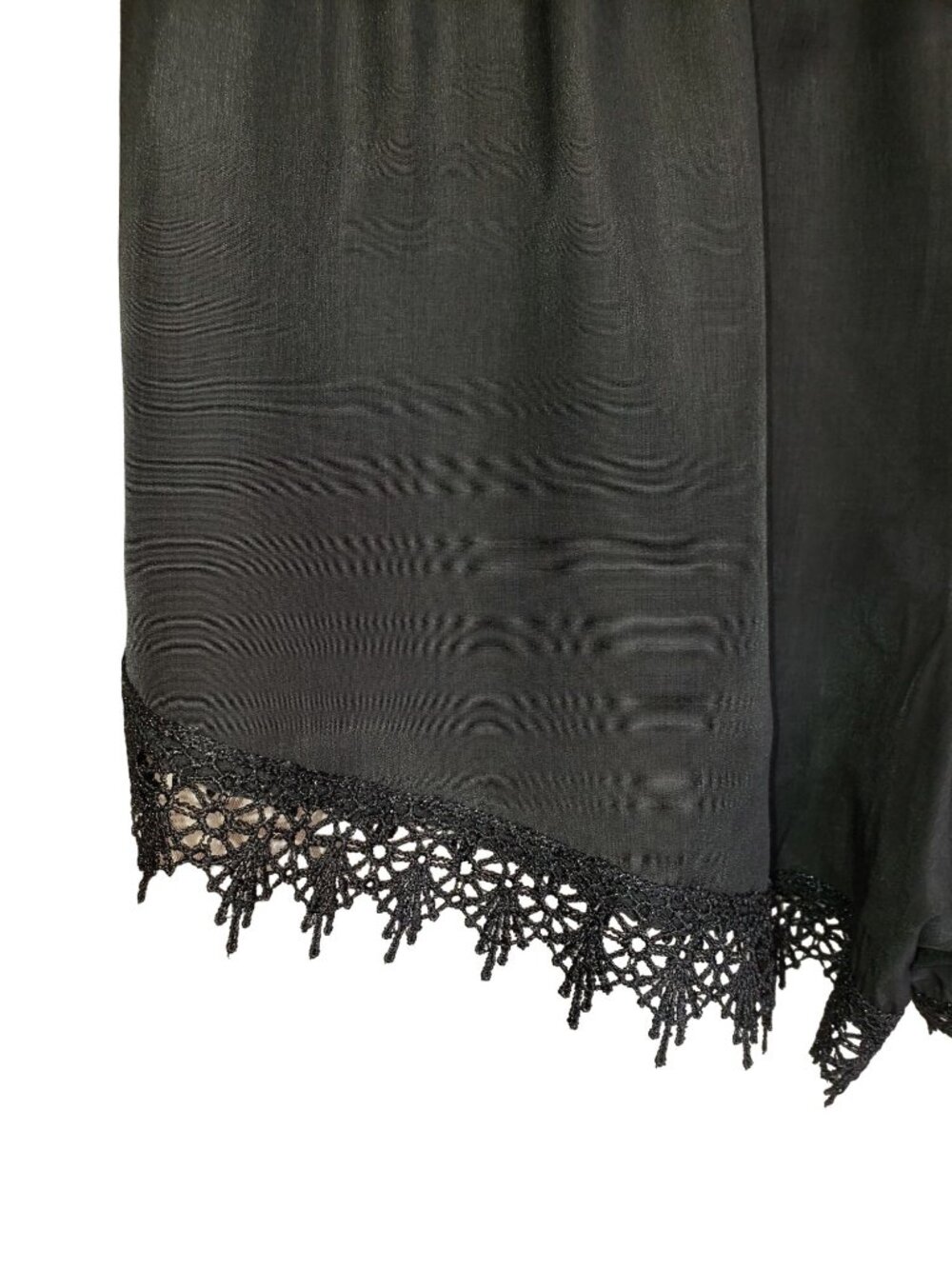 Womens L Black Lace Shorts High Waist Crochet Dressy Chic Beach Flowy Design - Picture 10 of 10